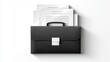 © ชลธิชา สว่างวงค์ - Professional black briefcase with documents and pen, essential business accessory