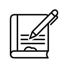 Poster - Book writing icon vector illustration concept for education, learning and creative process