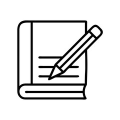 Poster - Book and pencil icon vector illustration for writing, drawing, education and creativity concept