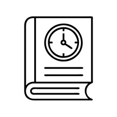 Poster - book with clock icon vector illustration for time management and reading schedule concept design