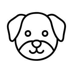 Poster - Dog face vector illustration cute puppy head with outline design for pet lovers and graphic art