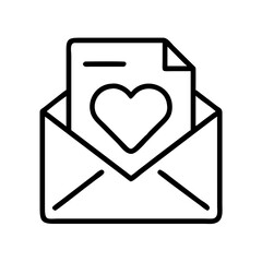 Poster - Heart love letter in envelope vector icon illustration for valentine day and romance concept design