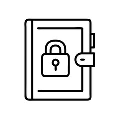 Poster - Secure diary with padlock vector icon for privacy and confidential personal information record keeping