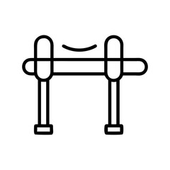 Poster - Metal detector security scanner airport gate outline icon for security and safety measures