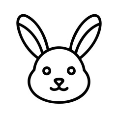 Fototapete - Cute bunny rabbit head vector illustration easter spring animal pet outline drawing design graphic icon
