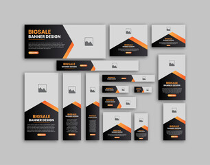 Wall Mural - web banner design template set, horizontal header web banner, modern multicolor cover header backgro
