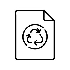 Poster - Recycle document icon vector, file recycling symbol, eco paper management and processing icon