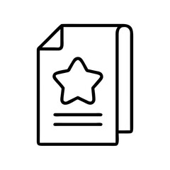 Poster - Document star rating review feedback report file page quality assessment outline icon vector