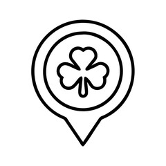 Poster - Clover location pin icon st patrick's day vector illustration lucky charm irish symbol design element