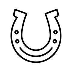 Poster - Horseshoe outline vector drawing illustration for luck and good fortune symbol graphic design icon