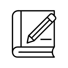 Poster - Book writing icon vector illustration, creative writing, storytelling, education, learning, authoring