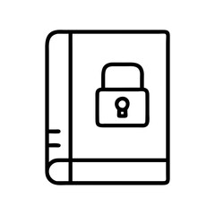Poster - secure book icon for data protection and privacy concept with locked book illustration design