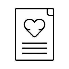 Poster - find love letter template download, heart document for valentine's day, romantic card message design