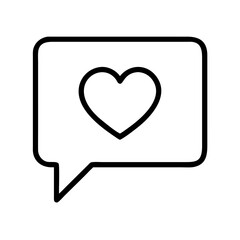 Poster - Vector heart in speech bubble icon for love message social media like comment notification 90