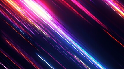 Poster - vibrant streaks of light in a colorful digital background