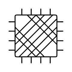 Fototapete - Microchip vector illustration, integrated circuit design for electronics and technology concept