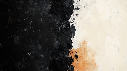 Poster - abstract texture of contrasting black and beige with granular details evoking an aged canvas or deteriorated wall surface appeal