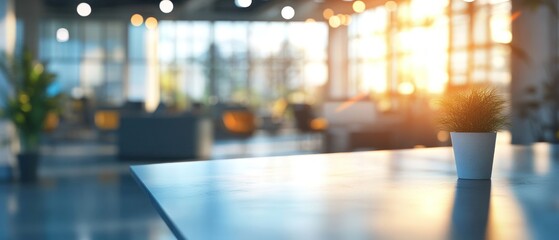 Poster - Modern office interior with sunlight and greenery