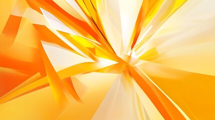 Fototapete - A vibrant digital abstract composition featuring dynamic shapes and radiant hues of yellow and orange creating a warm and energetic atmosphere