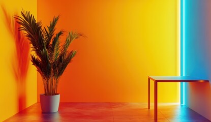 Poster - Vibrant color gradient room scene