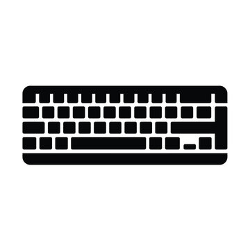 Computer Keyboard Icon Black And White Vector Illustration Technology Symbol