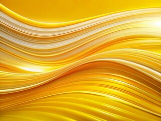 Poster - Abstract Yellow & White Curves: Elegant Dynamic Flowing Lines Background