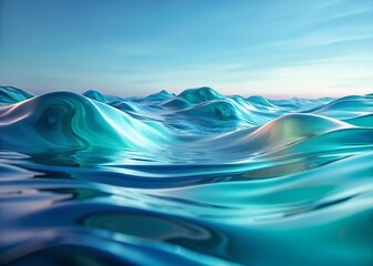 Poster - Abstract Water Surface Background: Serene Teal and Azure Textures