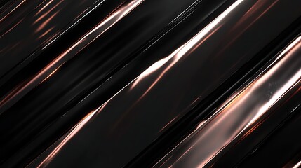 Fototapete - Abstract digital background featuring sleek black lines with shimmering metallic accents creating a sense of depth and movement