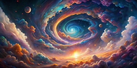 Poster - Abstract Spiral Cloud Background - High-Resolution AI Generated Stock Photo