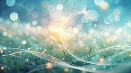 Poster - Abstract Smooth Curves, Bokeh Background, Airy, Serene, Gentle Breeze Stock Photo