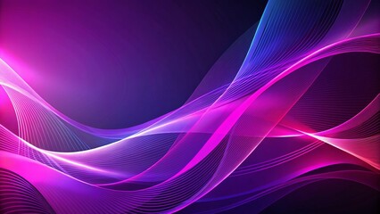 Poster - Abstract Purple Pink Geometric Design Background - Flowing Lines & Shapes
