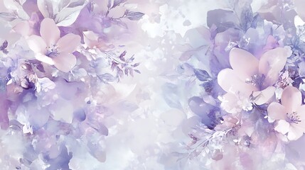 Poster - Soft pastel floral background featuring shades of lavender and light pink with subtle textures and gradients creating a serene and calming atmosphere