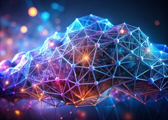 Poster - Abstract Plexus Network: Cloud Computing & Digital Connectivity Stock Photo
