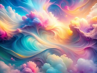 Poster - Abstract Pastel Flowing Design: Smooth Gradient Background Texture
