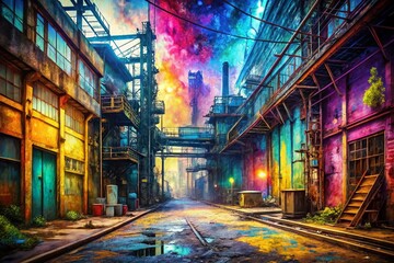 Poster - Abstract Multicolored Urban Exploration Background - Digital Art