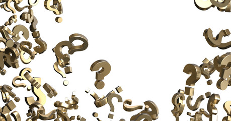 Poster - question icons, original 3d rendering;