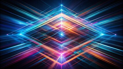 Poster - Abstract Light Trails: Geometric Lines and Squares Long Exposure Photography