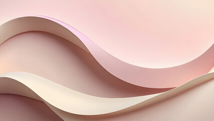 Fototapete - Pink and orange wave vector lines create a 3d abstract art flow