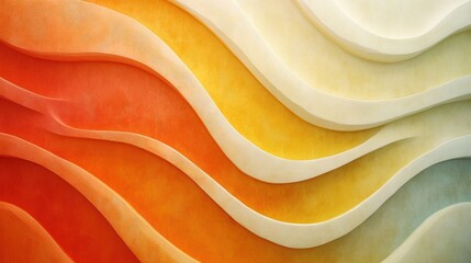 Poster - an elegant and warm texture with wavy patterns a seamless blend of colors from orange to light yellow creating a soft and soothing visual gradient