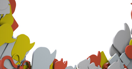 Poster - touching 3D rendering flying email icon with his fin