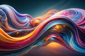 Poster - Abstract Digital Data Streams: Colorful Double Exposure Tech Innovation