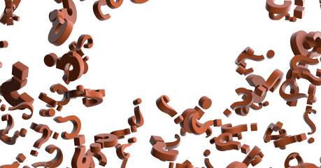Poster - question mark symbols for FAQ, information, problem, and solution
