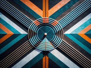 Poster - Abstract Aerial Stripes: White on Black Geometric Design - High-Resolution Stock Photo