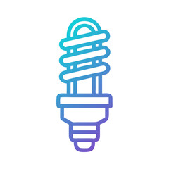 Poster - Compact Fluorescent Lightbulb Icon Representing Energy-Efficient Lighting