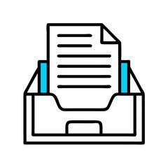 Aufkleber - Document Tray with Paper Files Icon Representing File Organization and Document Storage
