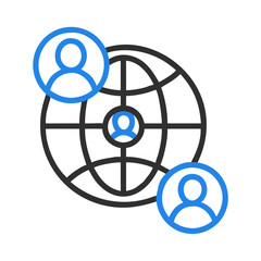 Poster - Global Network with User Icon Representing Connectivity and Online Communication
