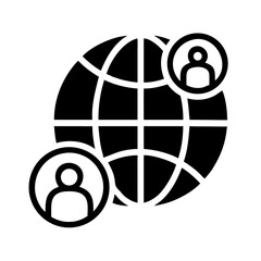 Poster - Global Network with User Icon Representing Connectivity and Online Communication