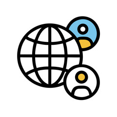 Poster - Global Network with User Icon Representing Connectivity and Online Communication