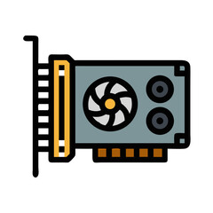 Poster - Graphics Card Icon Representing Computer Hardware and Visual Processing