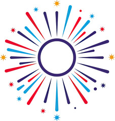 Poster - Celebratory Burst: A vibrant illustration of a colorful firework display, perfect for conveying joy, excitement, and festivity. 